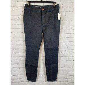 PILCRO ANTHROPOLOGIE High-Rise shimmer denim leggings jeans dark blue size 29 #2